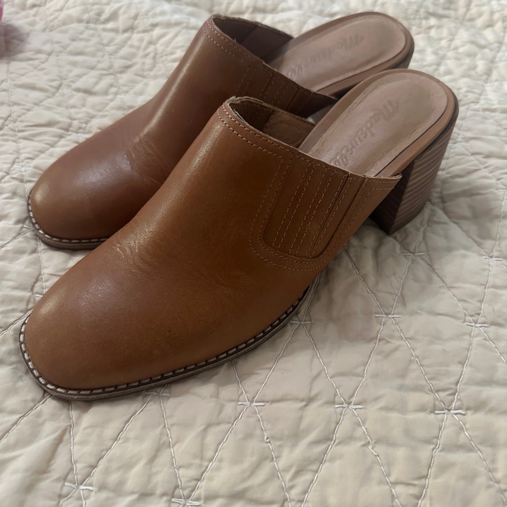 Women's Brown Leather Mules
